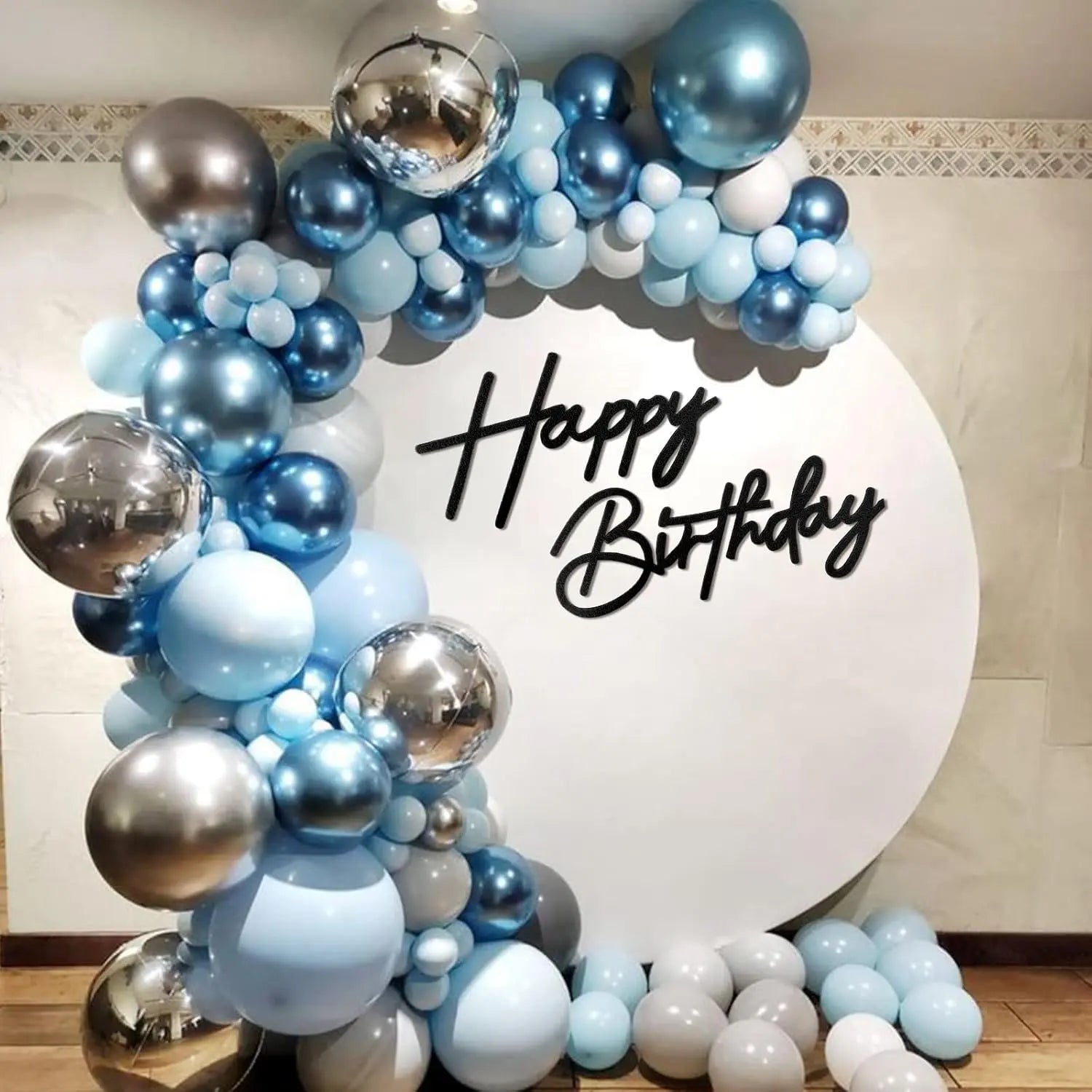 Glitter Gold Felt "Happy Birthday" Wall Sign – Reusable Party Backdrop Letters for Baby Showers & Birthdays