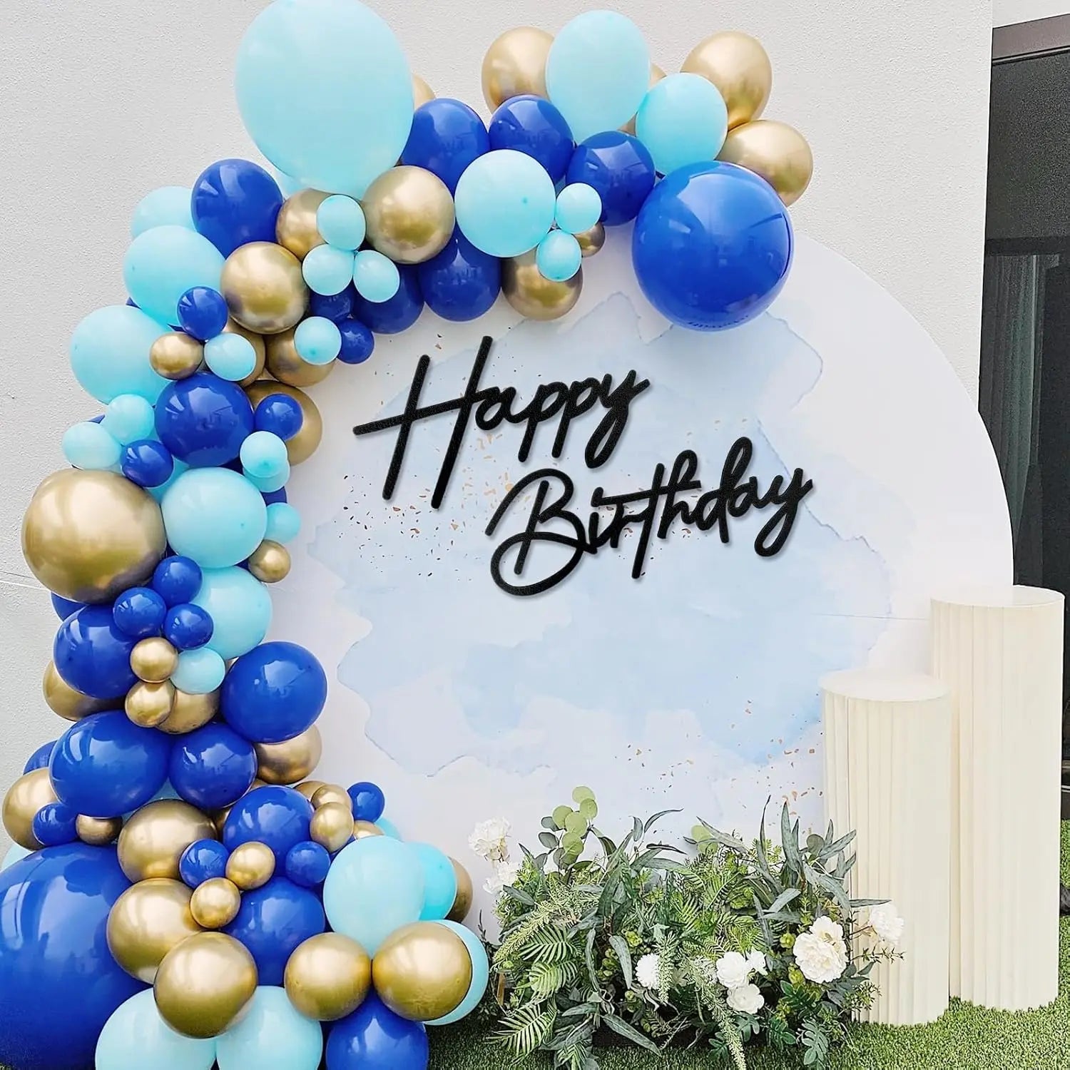 Glitter Gold Felt "Happy Birthday" Wall Sign – Reusable Party Backdrop Letters for Baby Showers & Birthdays