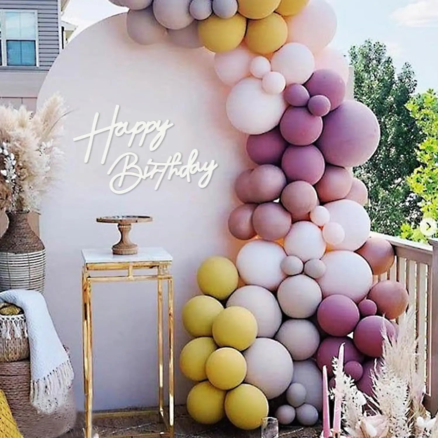 Glitter Gold Felt "Happy Birthday" Wall Sign – Reusable Party Backdrop Letters for Baby Showers & Birthdays