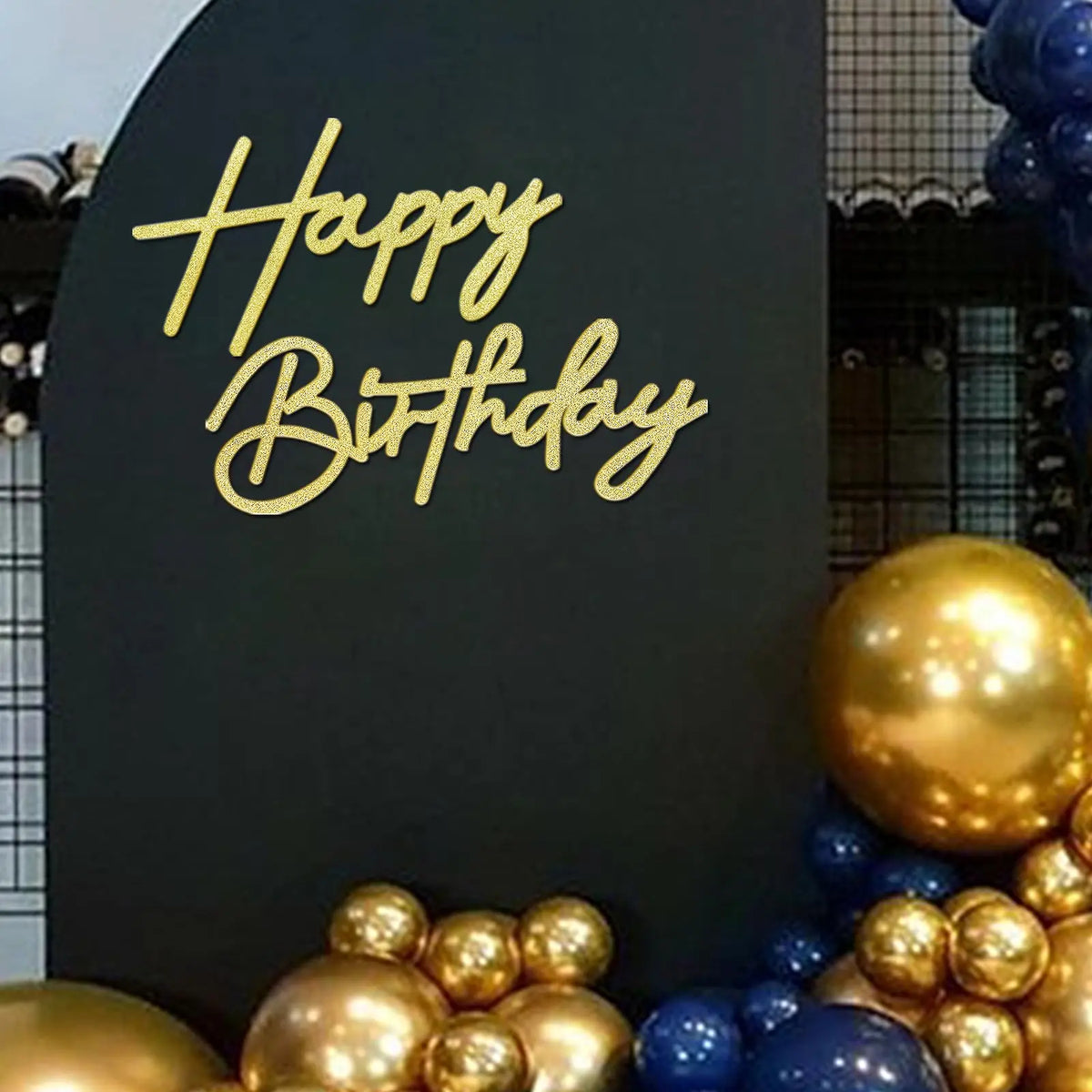 Glitter Gold Felt "Happy Birthday" Wall Sign – Reusable Party Backdrop Letters for Baby Showers & Birthdays