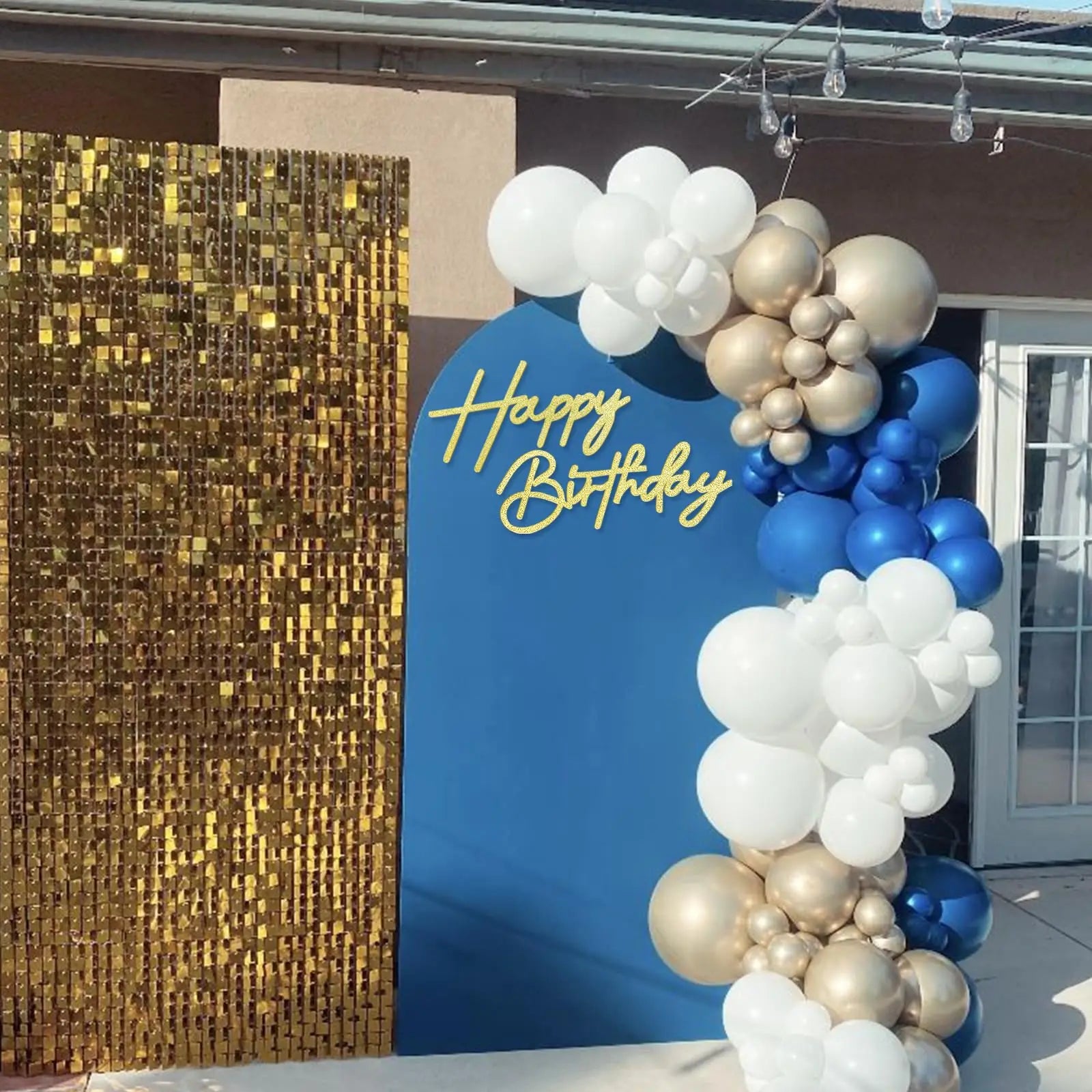 Glitter Gold Felt "Happy Birthday" Wall Sign – Reusable Party Backdrop Letters for Baby Showers & Birthdays