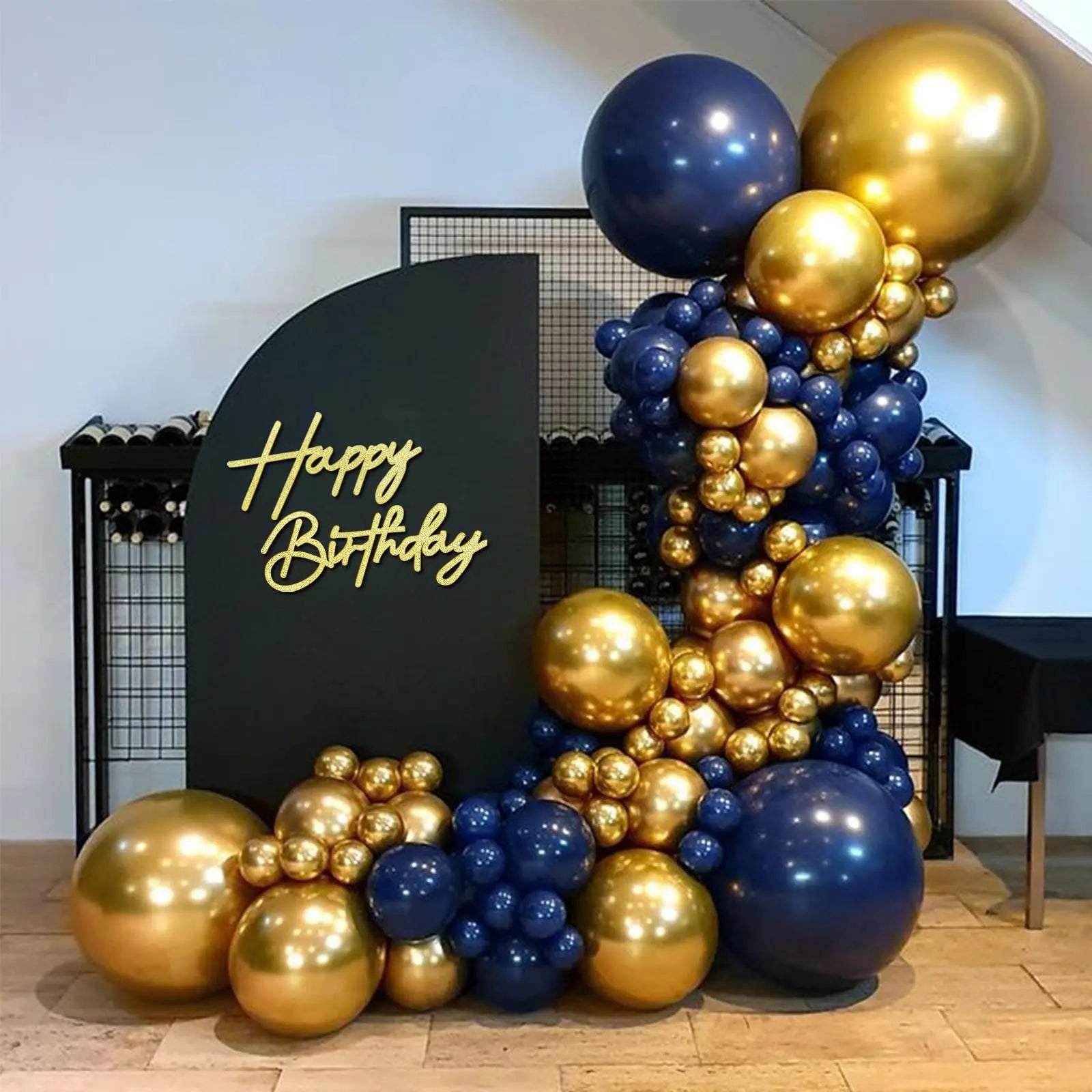 Glitter Gold Felt "Happy Birthday" Wall Sign – Reusable Party Backdrop Letters for Baby Showers & Birthdays