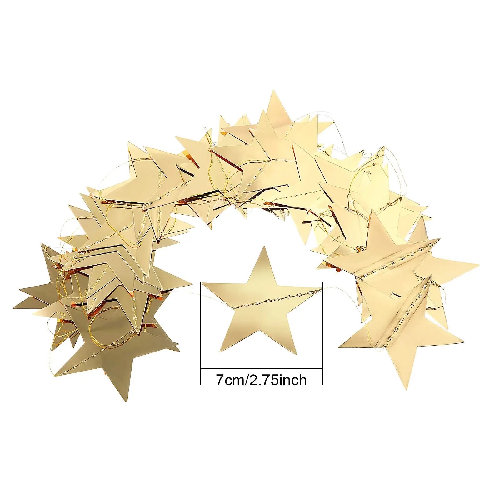 Glitter Star Garland Banner – 130ft Gold Hanging Backdrop for Parties & Events