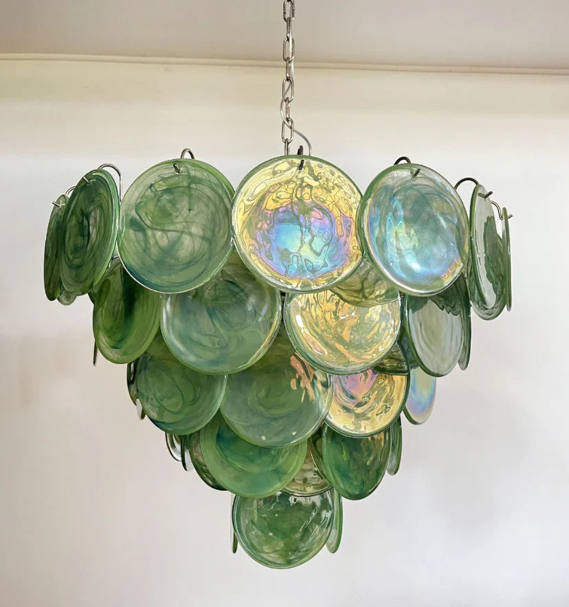 Green Murano Disc Chandelier - NexioPick