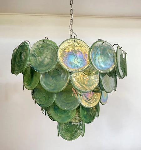 Green Murano Disc Chandelier - NexioPick