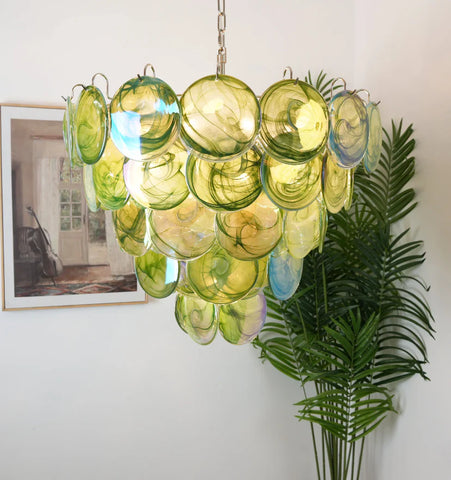 Green Murano Disc Chandelier - NexioPick