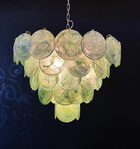 Green Murano Disc Chandelier - NexioPick
