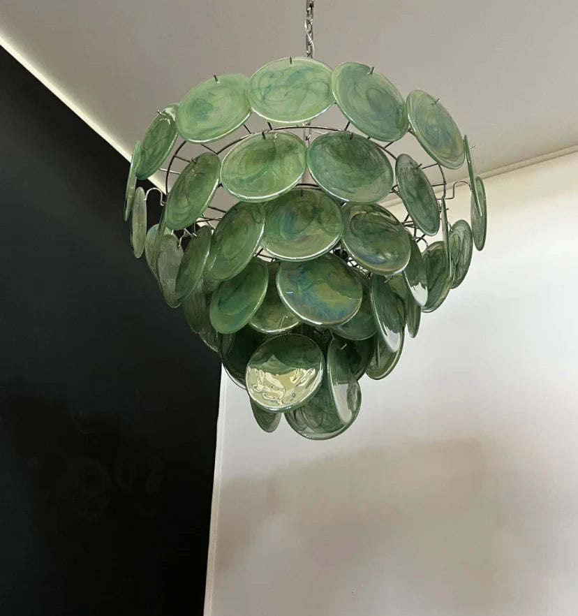 Green Murano Disc Chandelier - NexioPick