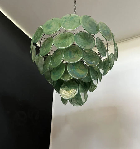Green Murano Disc Chandelier - NexioPick
