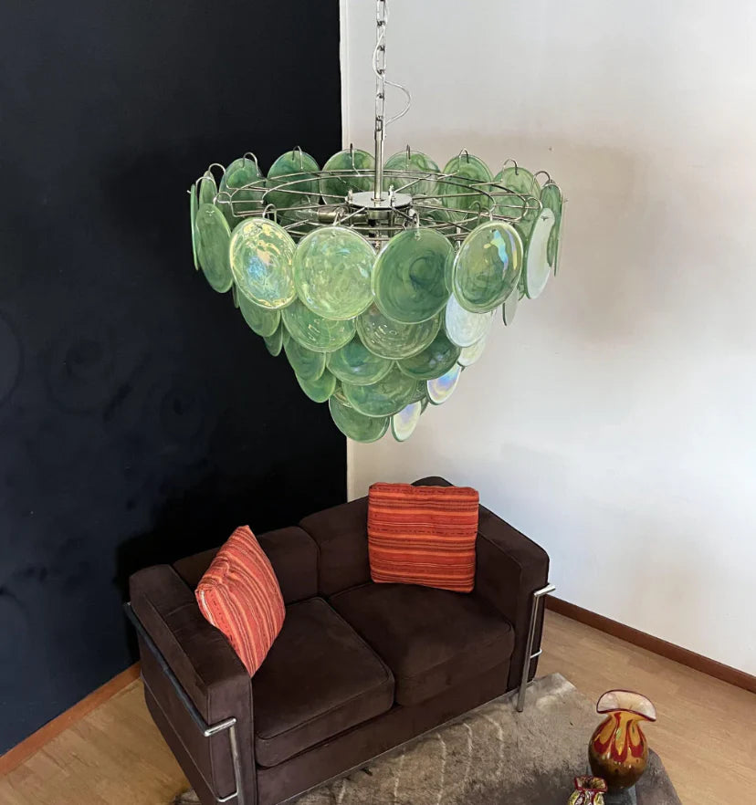 Green Murano Disc Chandelier - NexioPick