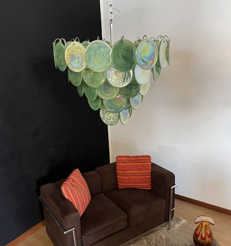 Green Murano Disc Chandelier - NexioPick