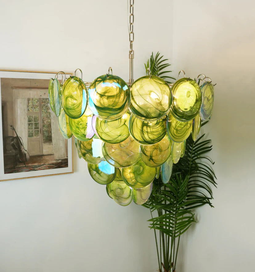 Green Murano Disc Chandelier - NexioPick