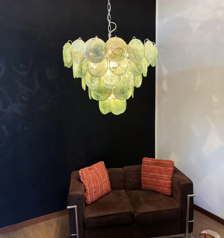 Green Murano Disc Chandelier - NexioPick