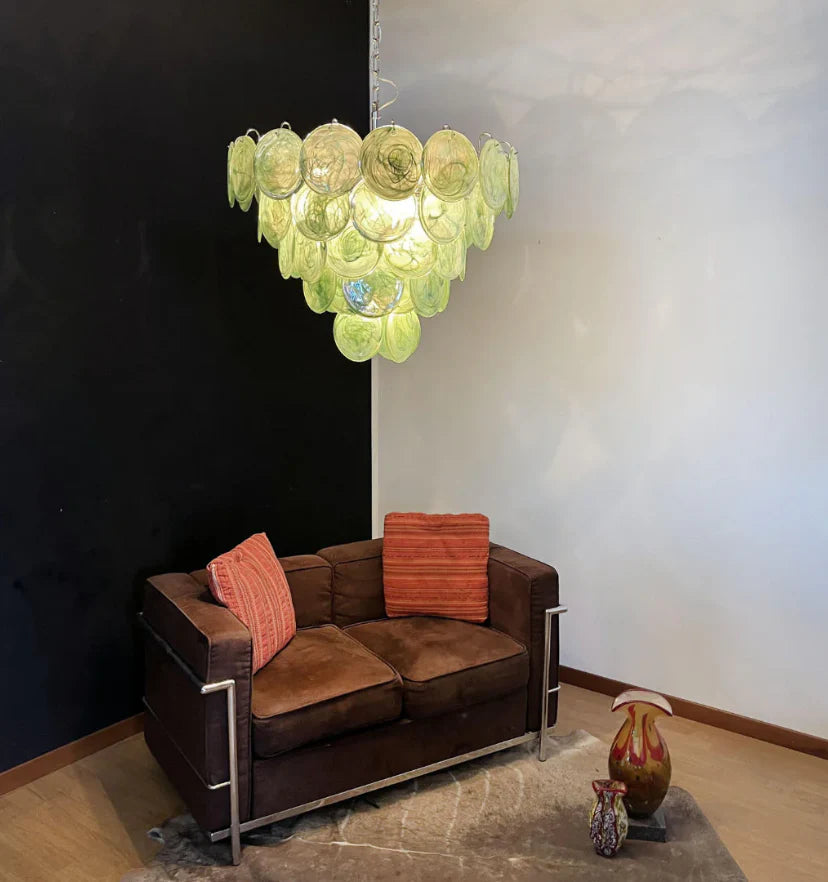 Green Murano Disc Chandelier - NexioPick