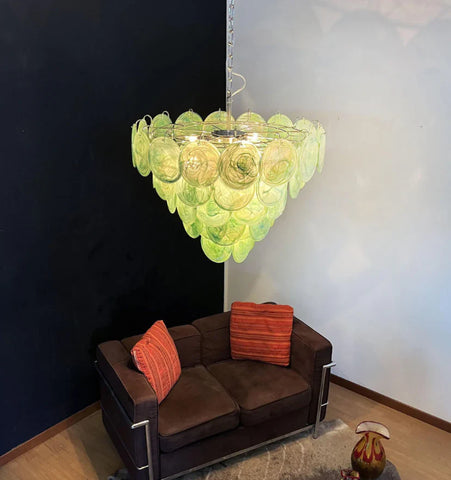 Green Murano Disc Chandelier - NexioPick