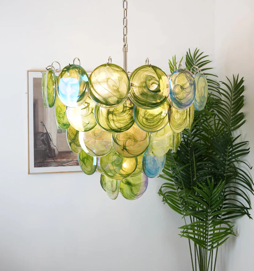 Green Murano Disc Chandelier - NexioPick