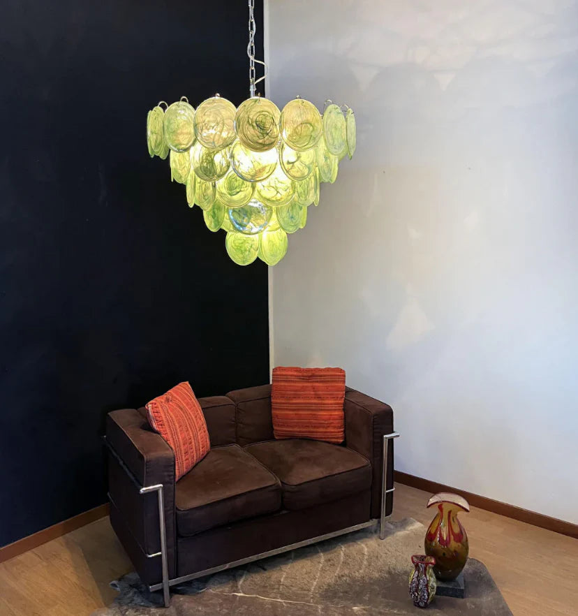 Green Murano Disc Chandelier - NexioPick