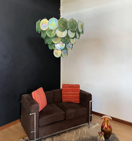 Green Murano Disc Chandelier - NexioPick