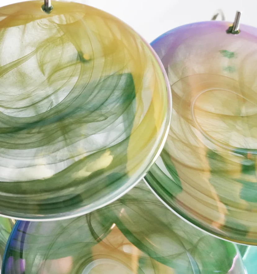 Green Murano Disc Chandelier - NexioPick