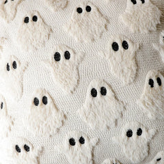 Halloween Ghost Plush Pillow Covers – Soft Plush Faux Fur Farmhouse Fall Decor