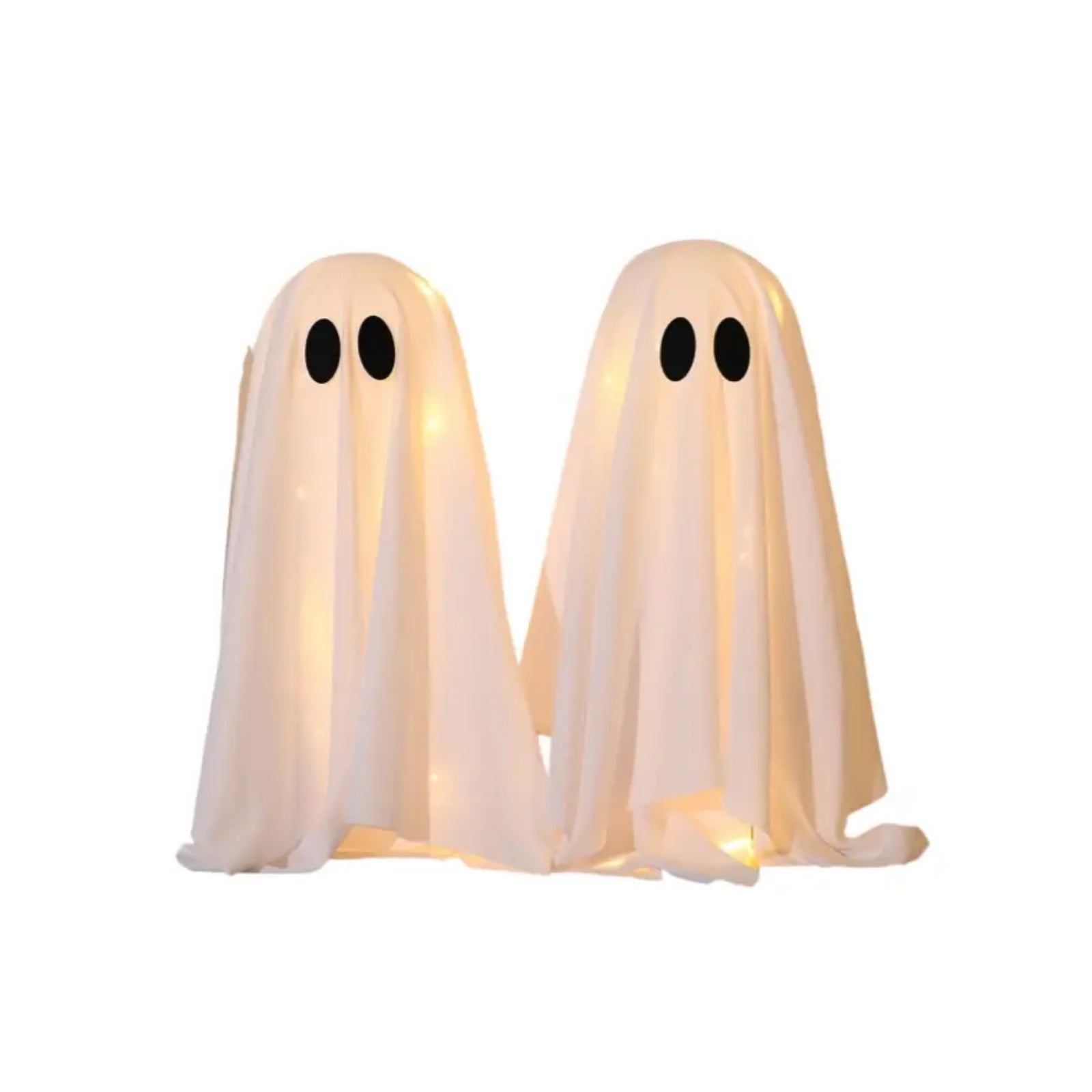 Glowing LED Ghost Decor - Spooky & Elegant Halloween Tabletop Decoration (2-Pack)