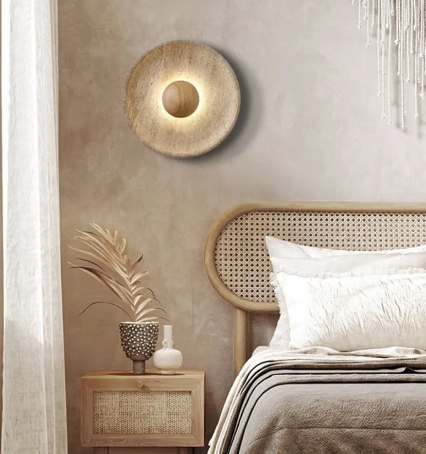 Halo Travertine Wall Lamp - NexioPick