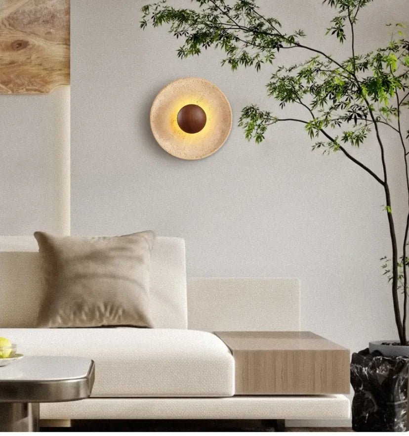 Halo Travertine Wall Lamp - NexioPick