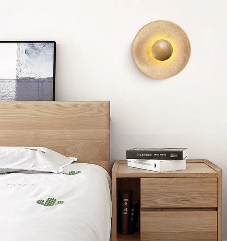 Halo Travertine Wall Lamp - NexioPick