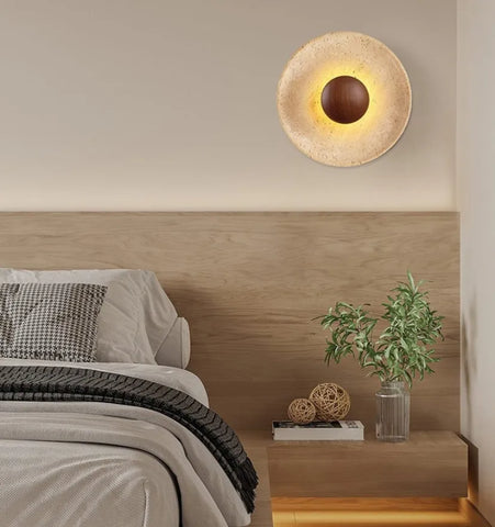 Halo Travertine Wall Lamp - NexioPick