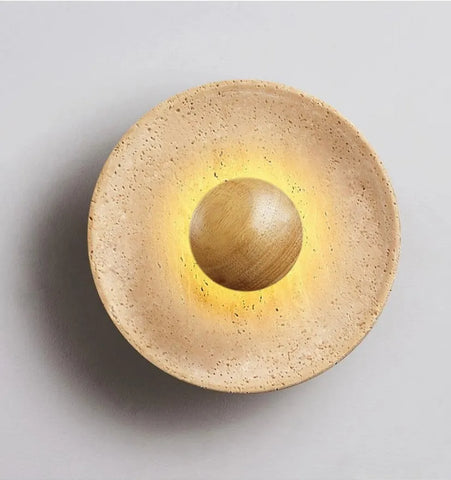Halo Travertine Wall Lamp - NexioPick