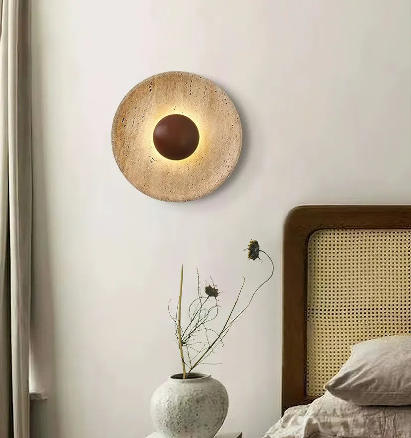Halo Travertine Wall Lamp - NexioPick