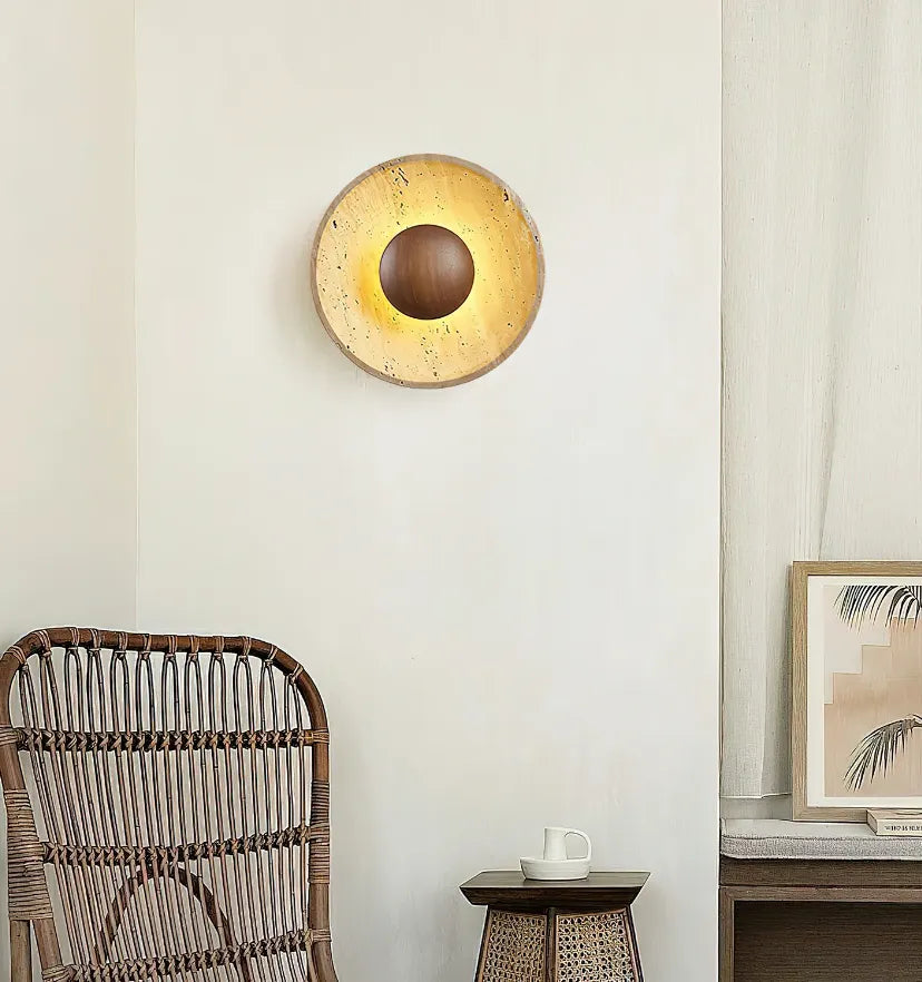 Halo Travertine Wall Lamp - NexioPick