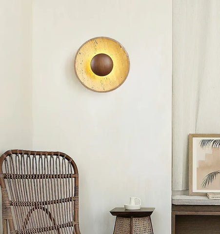 Halo Travertine Wall Lamp - NexioPick