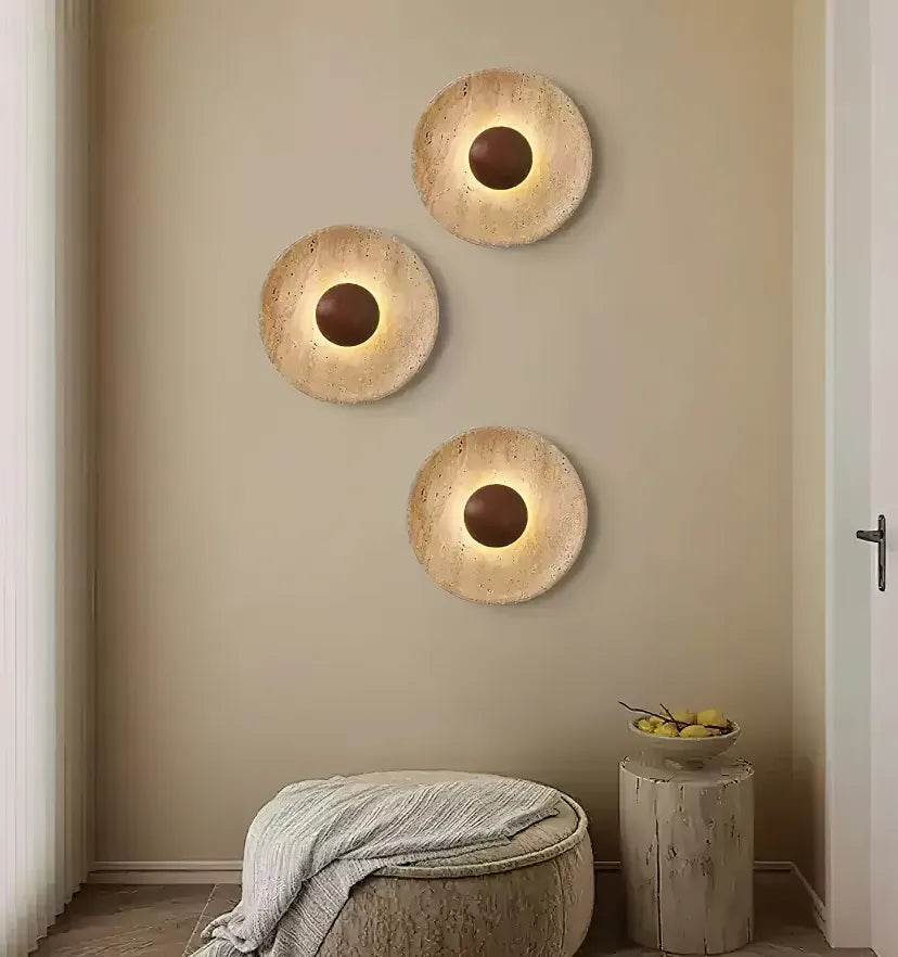 Halo Travertine Wall Lamp - NexioPick