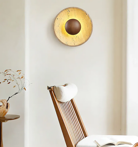Halo Travertine Wall Lamp - NexioPick