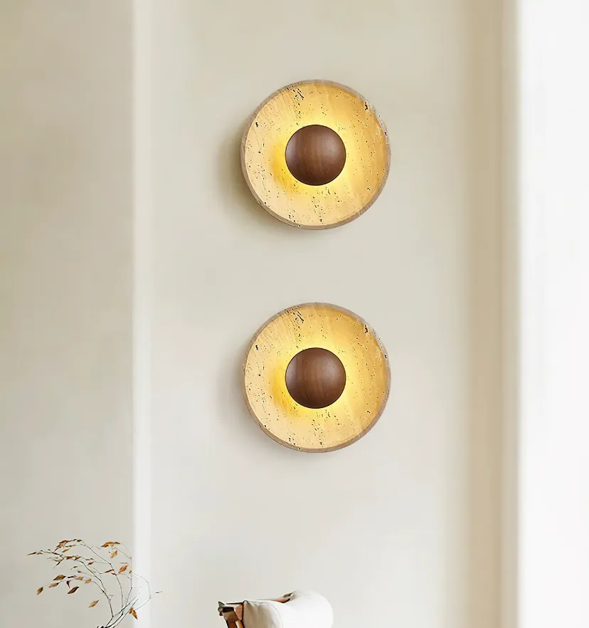 Halo Travertine Wall Lamp - NexioPick