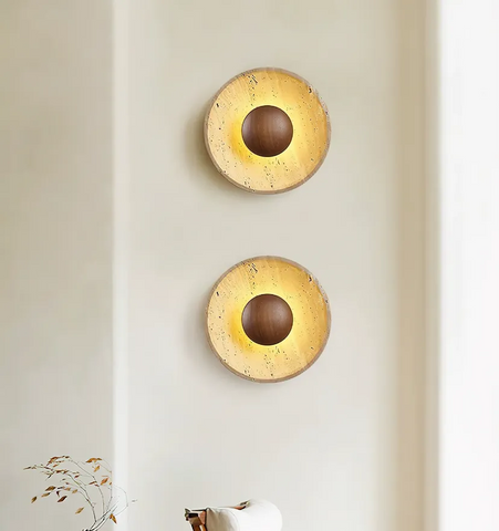 Halo Travertine Wall Lamp - NexioPick