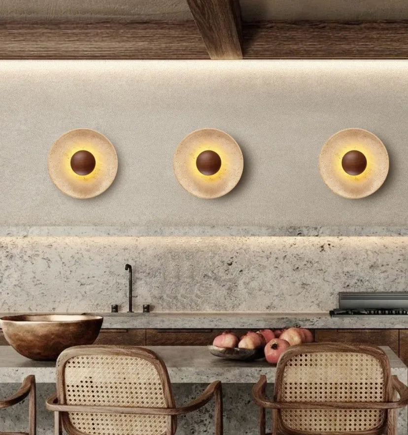 Halo Travertine Wall Lamp - NexioPick