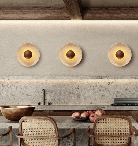 Halo Travertine Wall Lamp - NexioPick