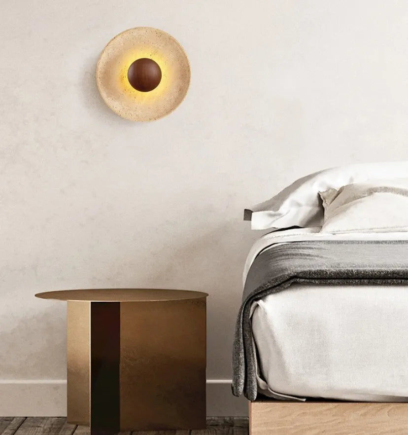 Halo Travertine Wall Lamp - NexioPick