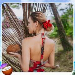 10-Pcs Hawaiian Flower Hair Clips – 3.5 Inch Plumeria & Hibiscus Hair Accessories for Beach, Vacation & Party