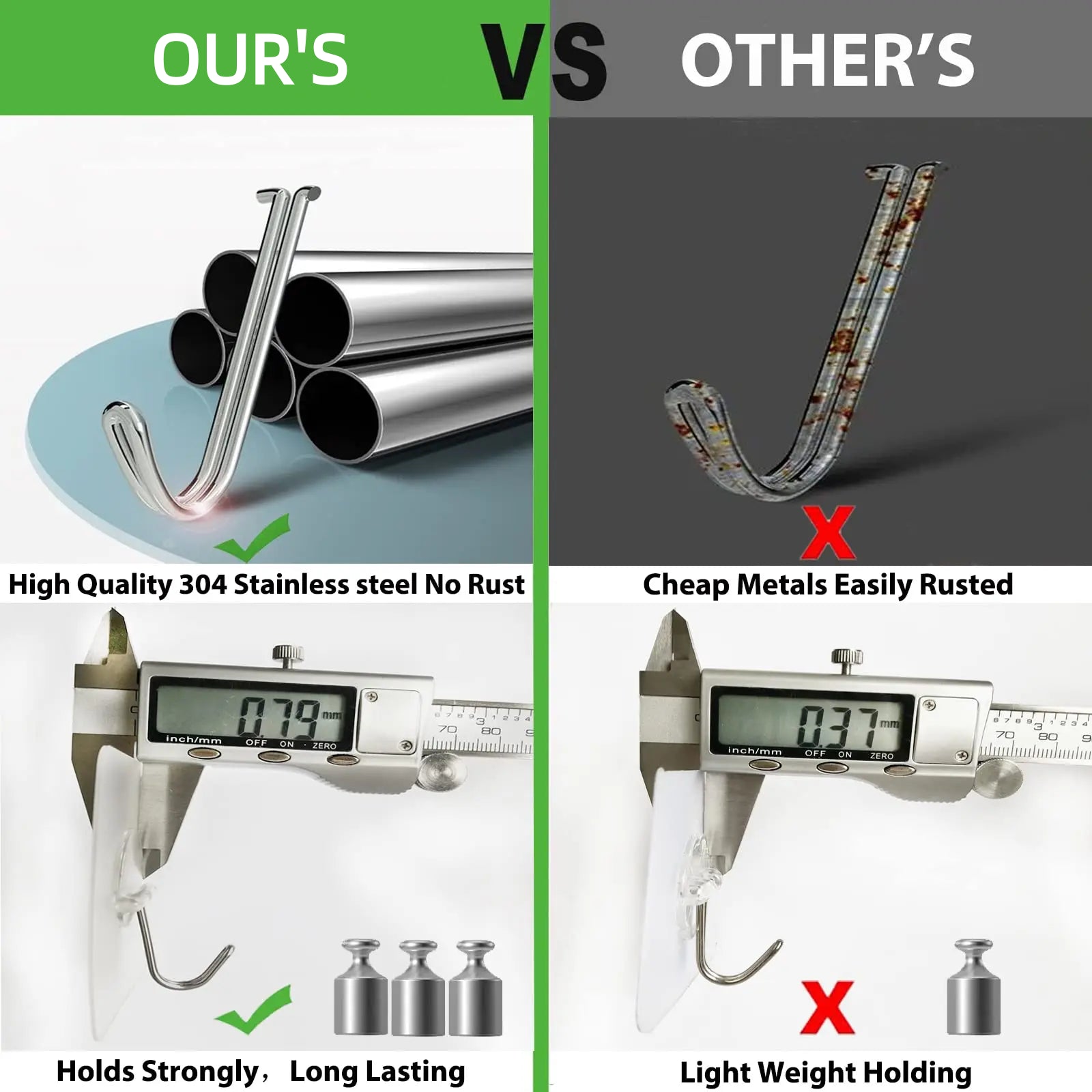 Heavy Duty Adhesive Hooks – Transparent, No-Drill Hanging Solution for Home & Office