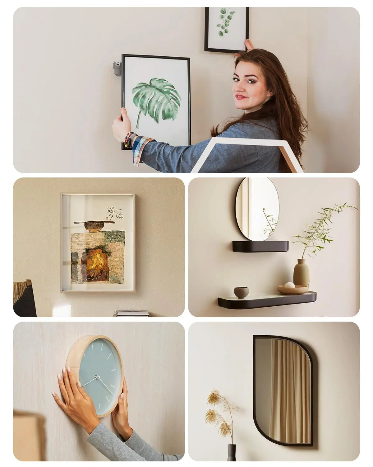 20-Pack Heavy Duty Picture Hangers – 40 lbs Max Load, No-Nail Claw Hooks for Drywall & Plaster Walls