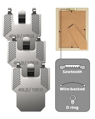 20-Pack Heavy Duty Picture Hangers – 40 lbs Max Load, No-Nail Claw Hooks for Drywall & Plaster Walls