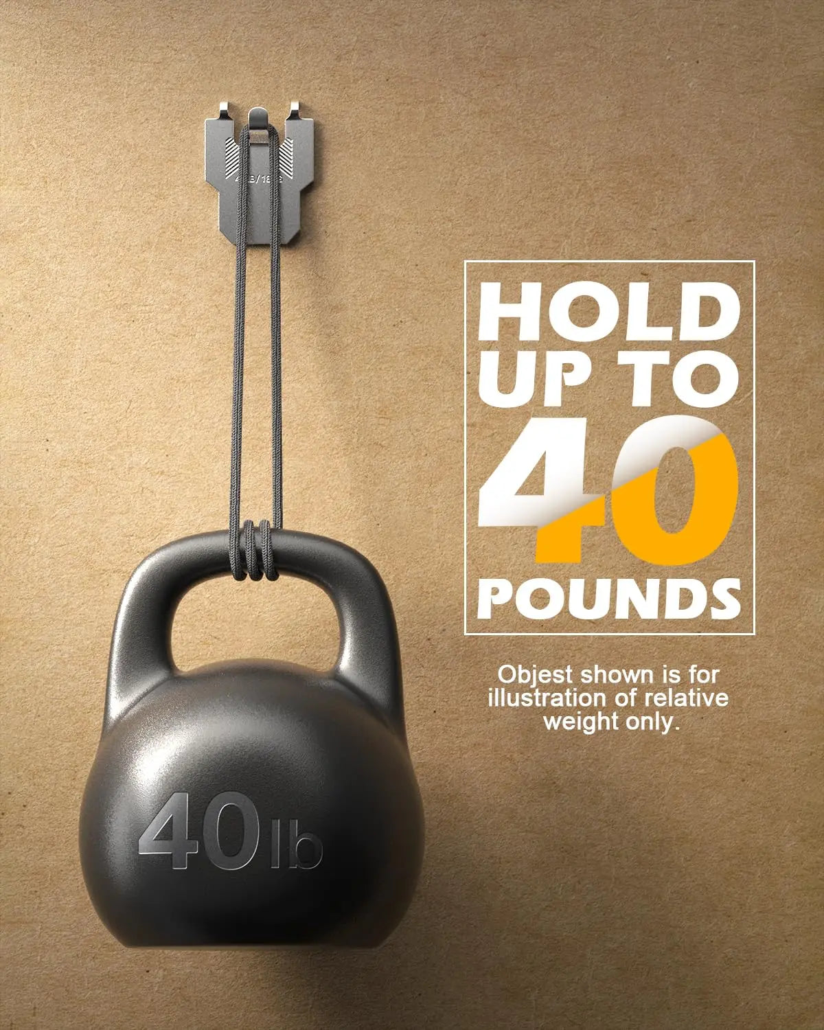 20-Pack Heavy Duty Picture Hangers – 40 lbs Max Load, No-Nail Claw Hooks for Drywall & Plaster Walls