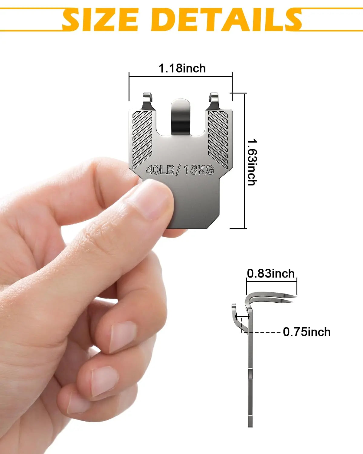 20-Pack Heavy Duty Picture Hangers – 40 lbs Max Load, No-Nail Claw Hooks for Drywall & Plaster Walls