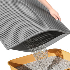 Honeycomb Cat Litter Trapping Mat – Double-Layer Washable Mat with Anti-Slip Base