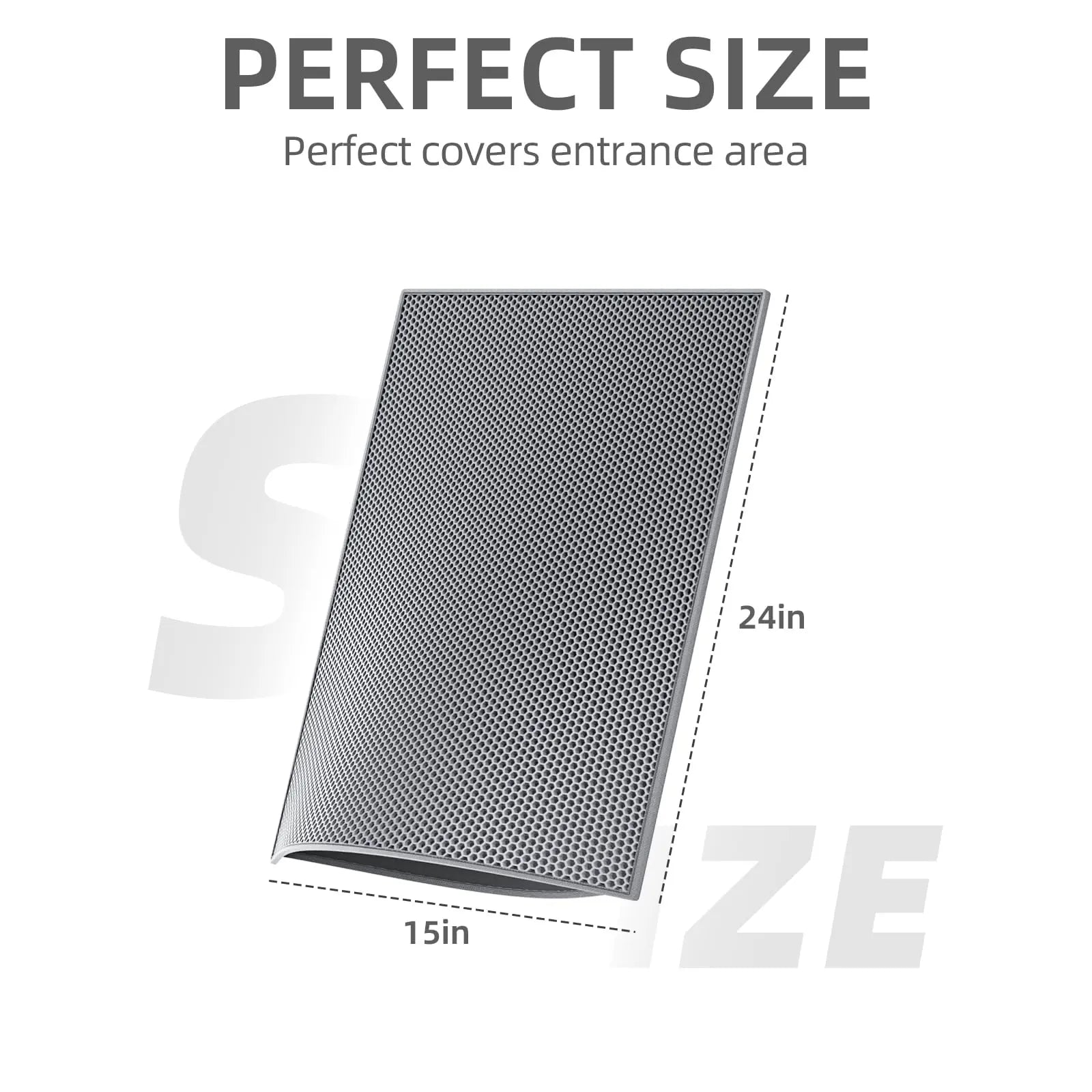 Honeycomb Cat Litter Trapping Mat – Double-Layer Washable Mat with Anti-Slip Base