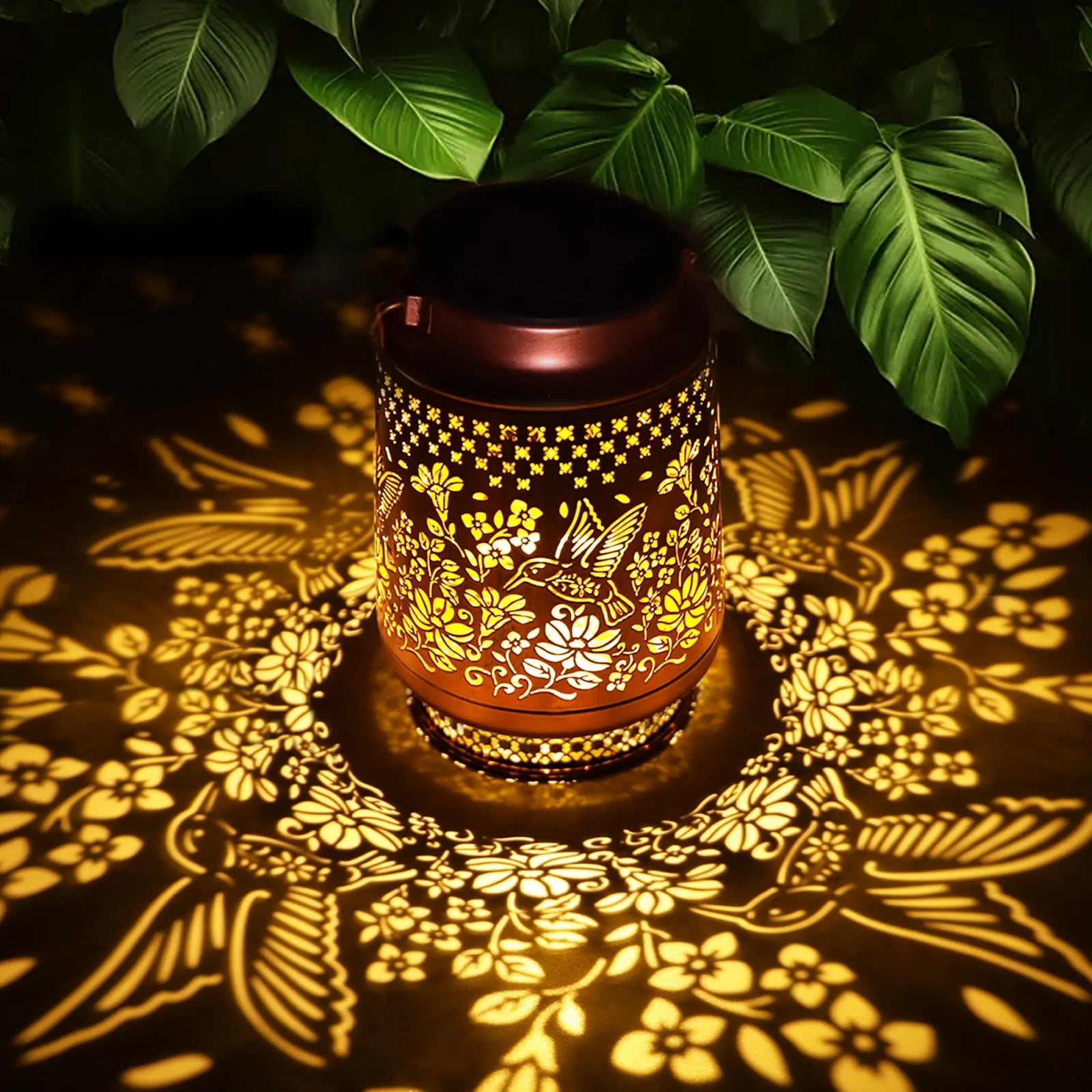 Hummingbird Solar Lanterns Outdoor Waterproof – Elegant Outdoor Hanging Lights with Vintage Metal Design, Perfect Gift for Garden & Patio & Backyard & Yard