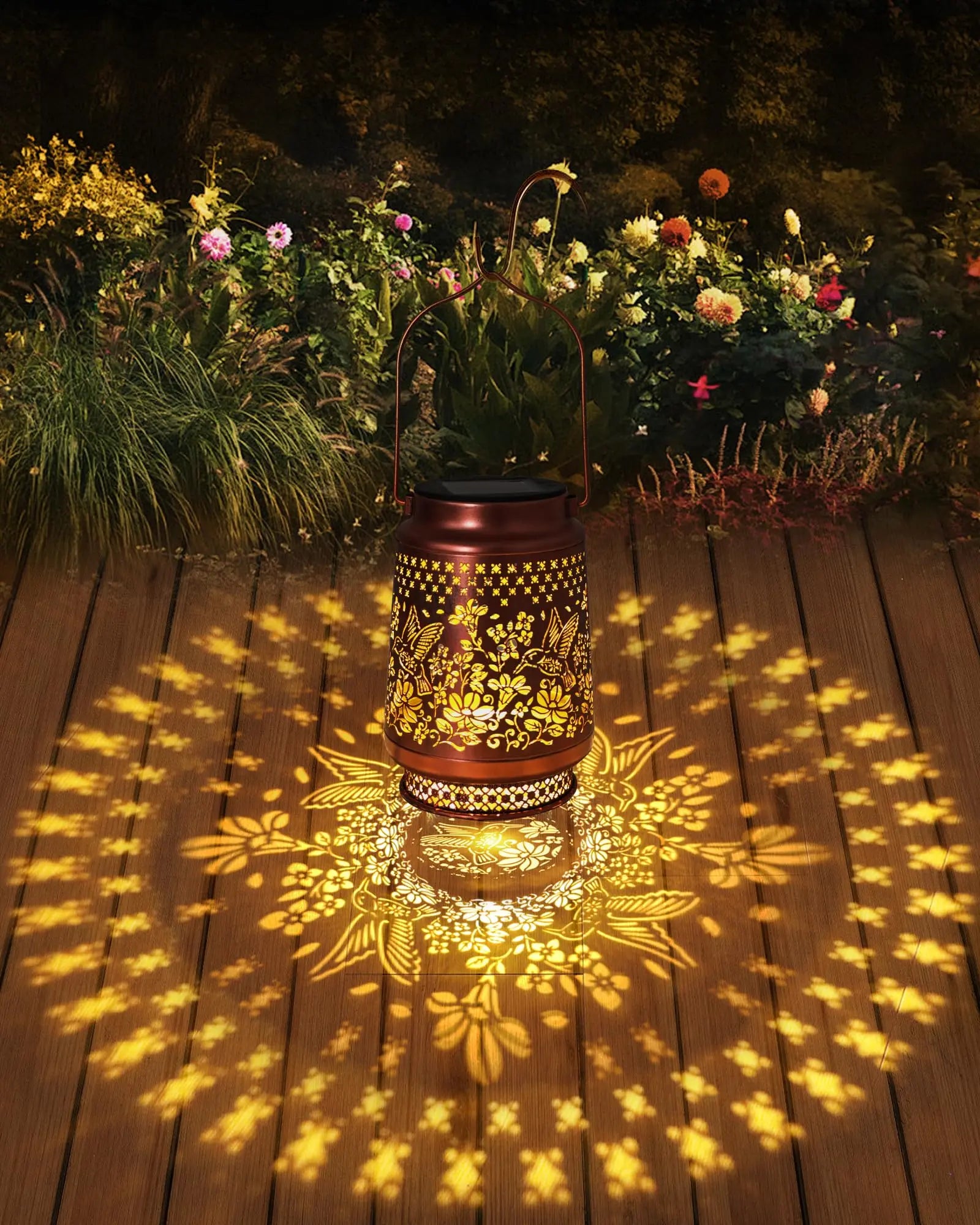 Hummingbird Solar Lanterns Outdoor Waterproof – Elegant Outdoor Hanging Lights with Vintage Metal Design, Perfect Gift for Garden & Patio & Backyard & Yard